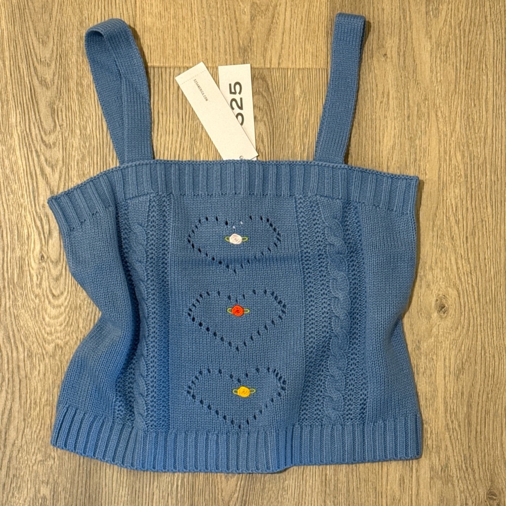 525 America Light Blue Knit Top